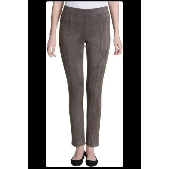 Andrew Marc Women's Super Soft Stretch Faux Suede Pull On Pants Ankle Business M - Picture 1 of 11